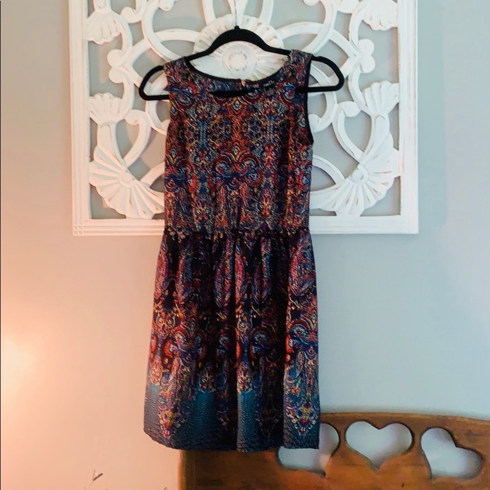 Rue 21 multicolored back zip  A line dress